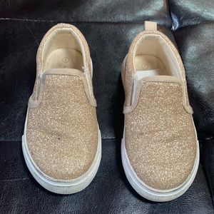 Toddler girls gold sparkle slides Koalakids 7m